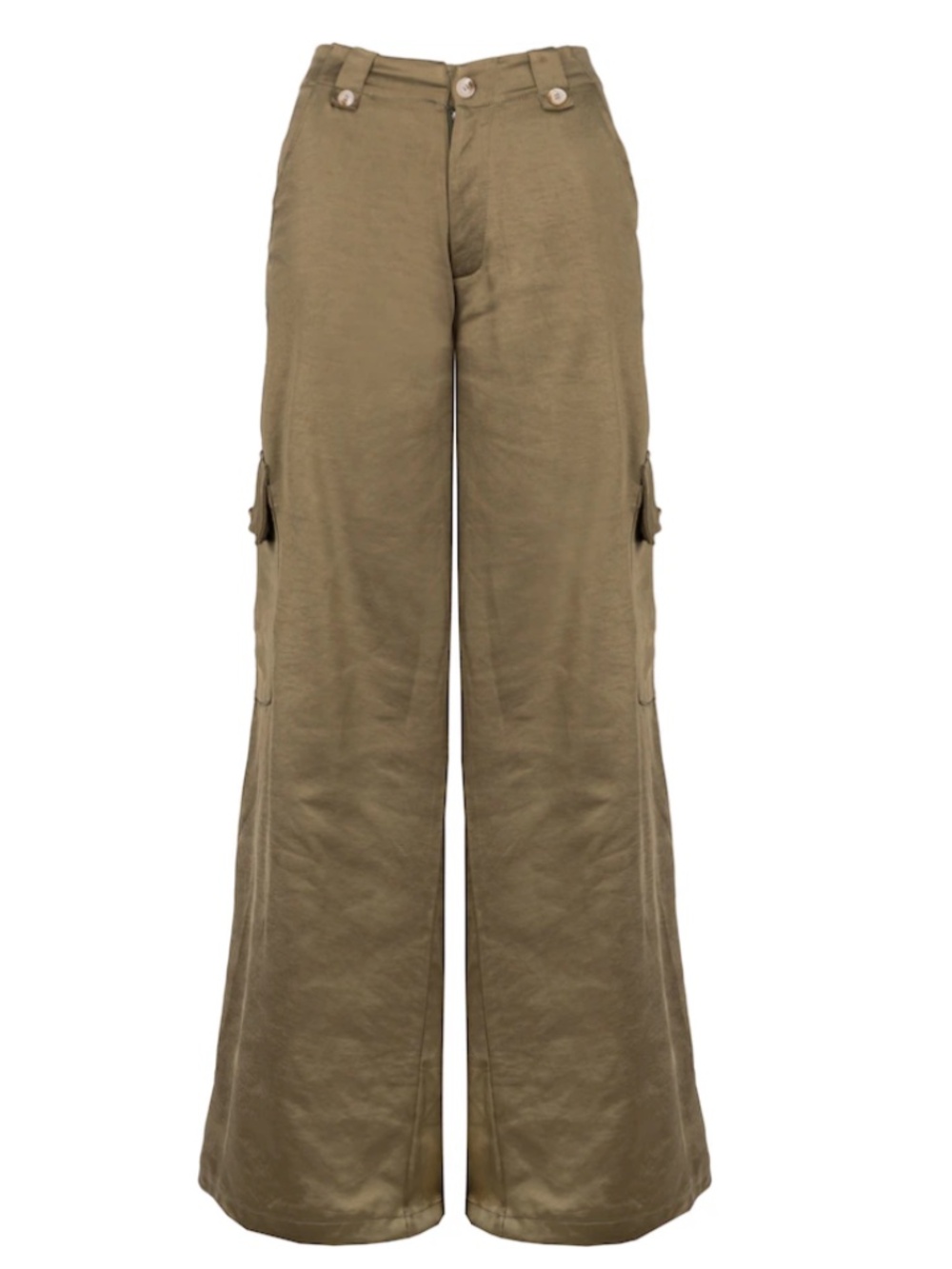 NWT - Astrid Wide Leg Satin Cargo Pants - SzS